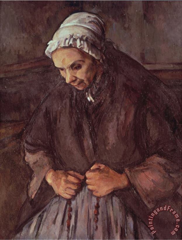Old Woman with a Rosary C 1896 Oil on Canvas painting - Paul Cezanne Old Woman with a Rosary C 1896 Oil on Canvas Art Print