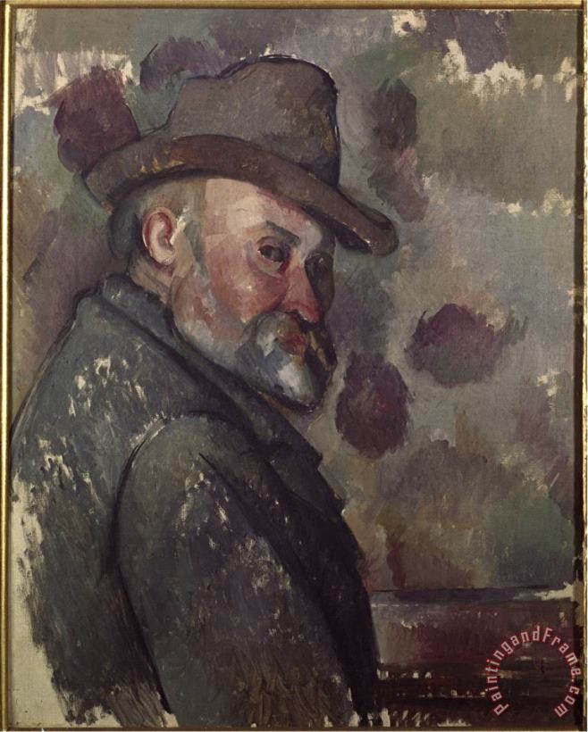 Paul Cezanne Self Portrait with Felt Hat Art Painting