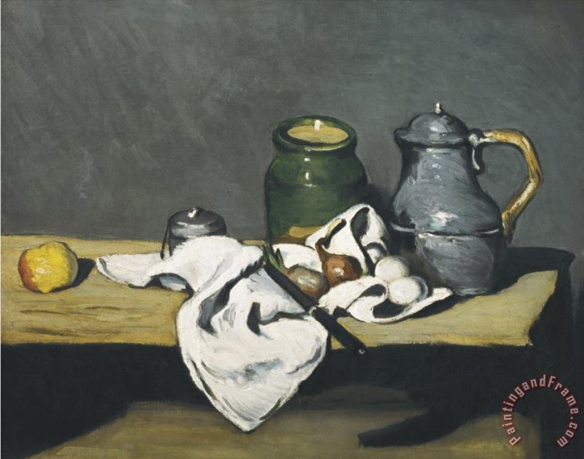 Still Life with a Kettle painting - Paul Cezanne Still Life with a Kettle Art Print
