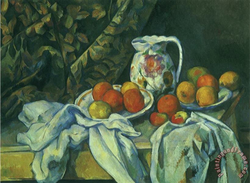 Still Life with Curtain 1899 painting - Paul Cezanne Still Life with Curtain 1899 Art Print