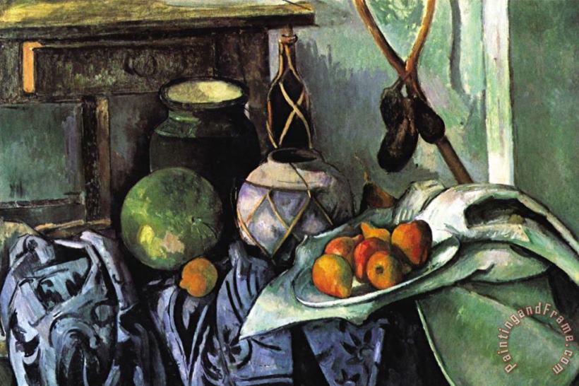 Still Life with Eggplant painting - Paul Cezanne Still Life with Eggplant Art Print