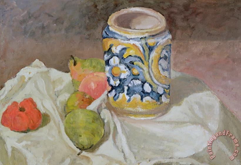 Still Life With Italian Earthenware Jar painting - Paul Cezanne Still Life With Italian Earthenware Jar Art Print