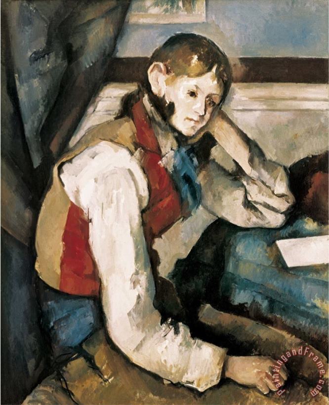 Paul Cezanne The Boy in The Red Waistcoat Art Painting