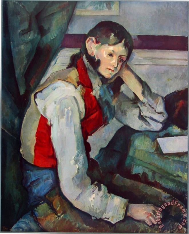 The Boy with Red Vest painting - Paul Cezanne The Boy with Red Vest Art Print
