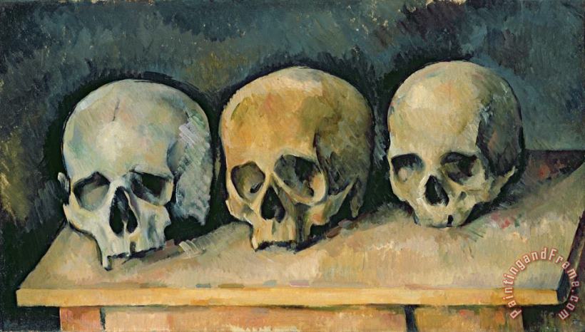 The Three Skulls painting - Paul Cezanne The Three Skulls Art Print