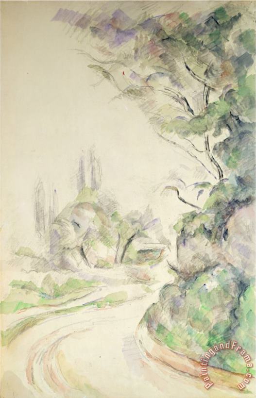 The Winding Road C 1900 06 painting - Paul Cezanne The Winding Road C 1900 06 Art Print