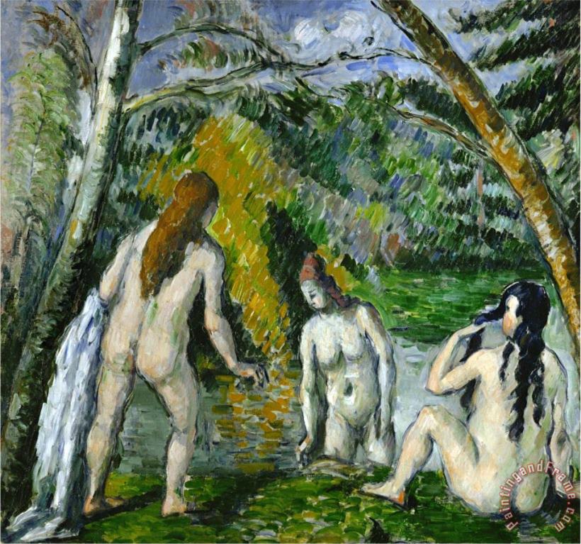 Three Bathers 1879 1882 painting - Paul Cezanne Three Bathers 1879 1882 Art Print