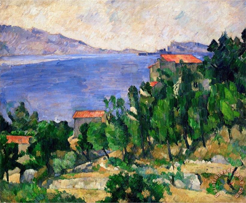 View of Mount Mareseilleveyre And The Isle of Maire Circa 1882 85 painting - Paul Cezanne View of Mount Mareseilleveyre And The Isle of Maire Circa 1882 85 Art Print