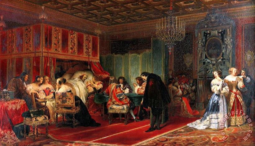 Paul Delaroche Cardinal Mazarin Dying Art Painting