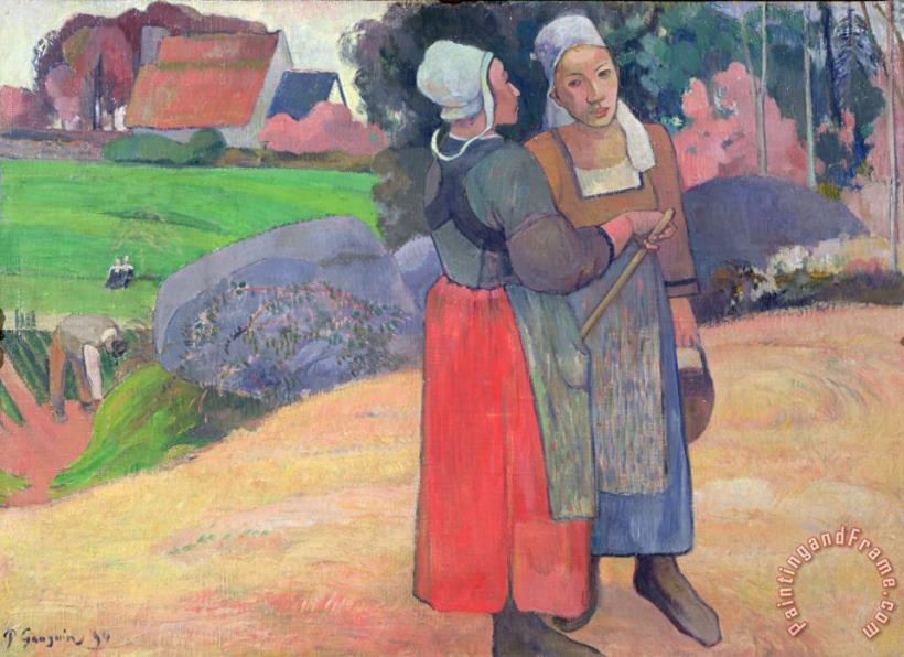 Breton Peasants painting - Paul Gauguin Breton Peasants Art Print