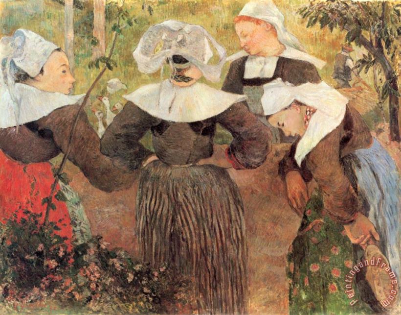 Four Breton Women painting - Paul Gauguin Four Breton Women Art Print