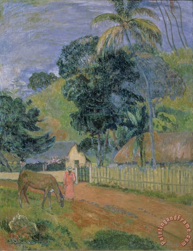 Landscape painting - Paul Gauguin Landscape Art Print