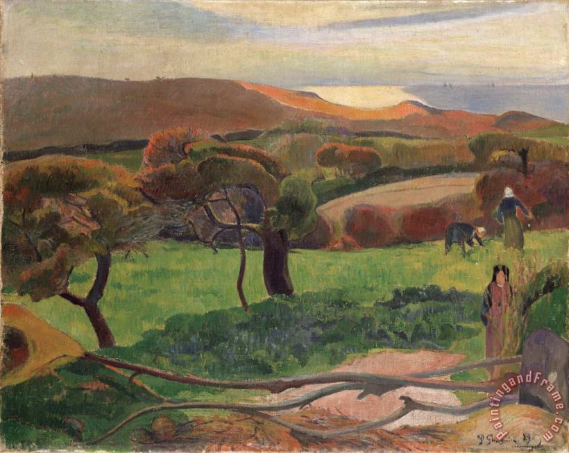 Paul Gauguin Landscape From Bretagne Art Painting