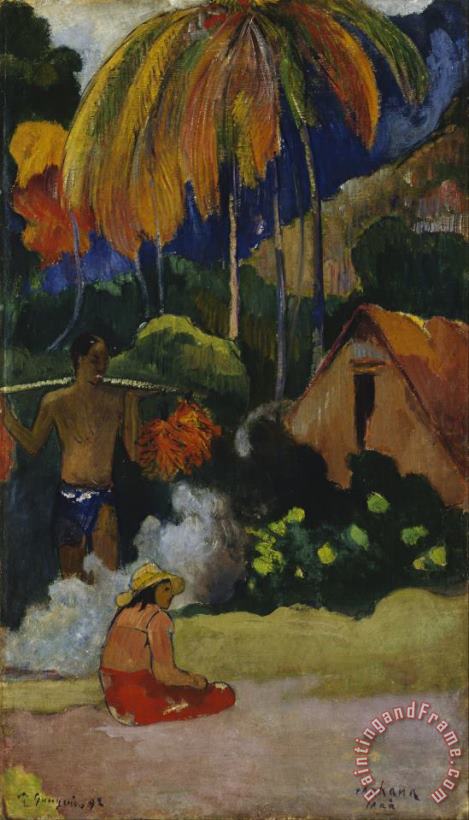 Landscape in Tahiti (mahana Maa) painting - Paul Gauguin Landscape in Tahiti (mahana Maa) Art Print