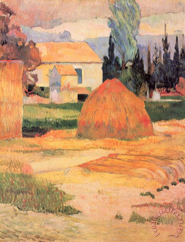 Landscape Near Arles painting - Paul Gauguin Landscape Near Arles Art Print
