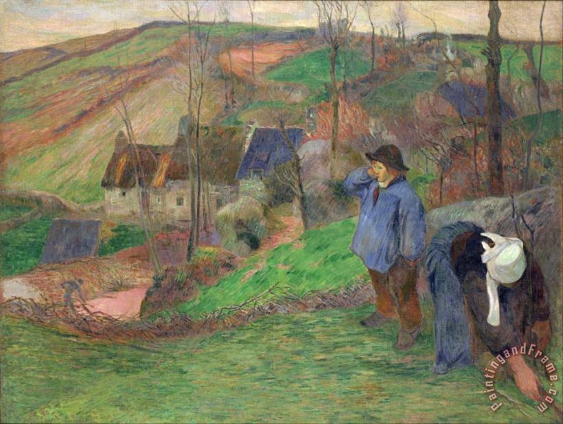 Landscape of Brittany painting - Paul Gauguin Landscape of Brittany Art Print
