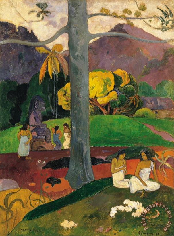 Paul Gauguin Mata Mua (in Olden Times) Art Print