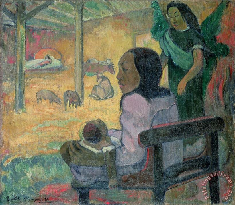 The Nativity painting - Paul Gauguin The Nativity Art Print