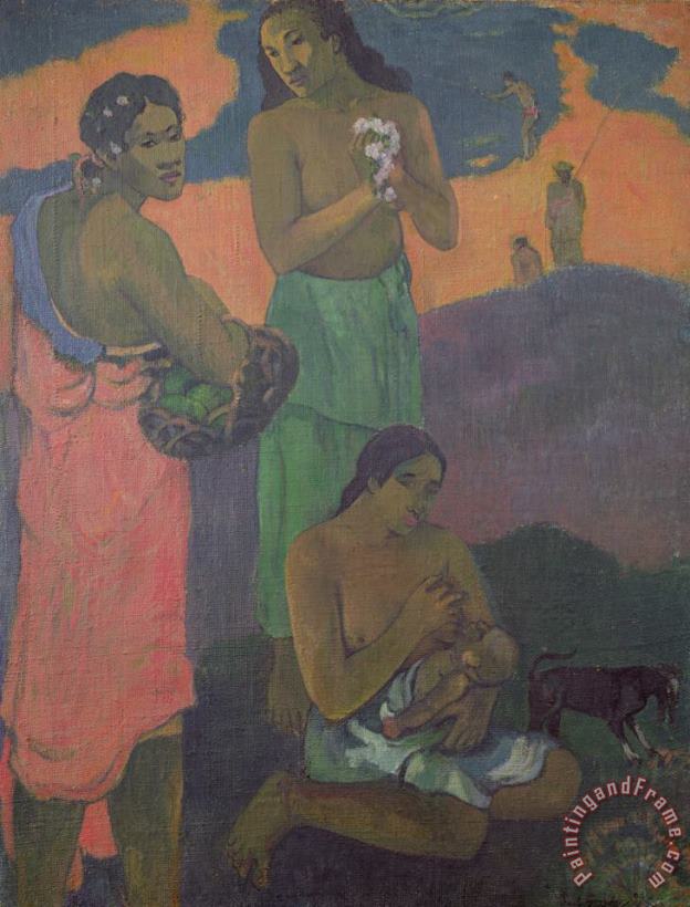 Three Women on the Seashore painting - Paul Gauguin Three Women on the Seashore Art Print