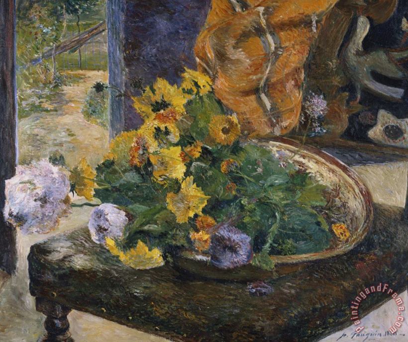 Paul Gauguin To Make A Bouquet Art Painting