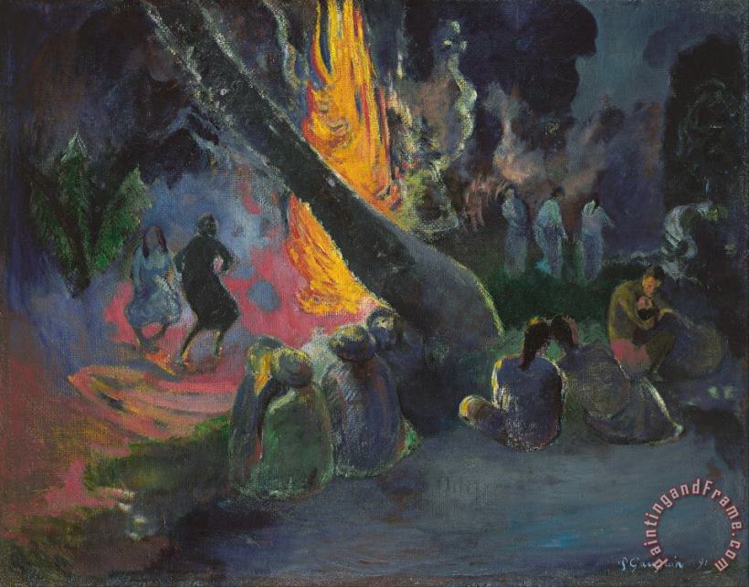 Paul Gauguin Upa Upa (the Fire Dance) Art Painting