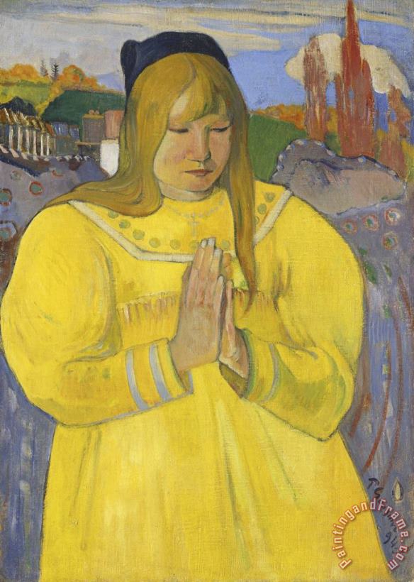 Paul Gauguin Young Christian Girl (bretonne En Priere) Art Painting