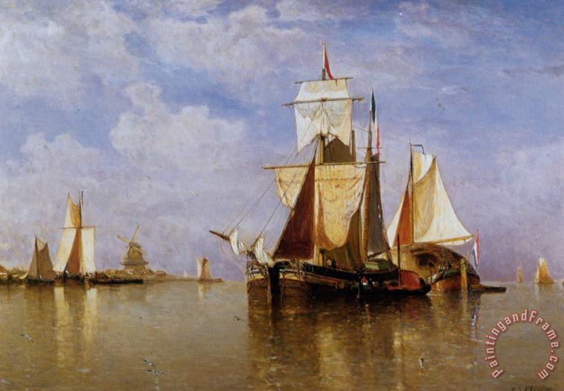 Shipping Off The Dutch Coast painting - Paul Jean Clays Shipping Off The Dutch Coast Art Print