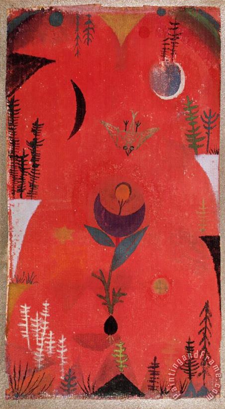 Flower Myth 1918 painting - Paul Klee Flower Myth 1918 Art Print
