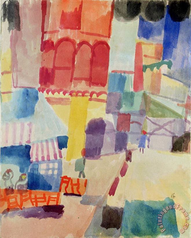 Paul Klee In Front of a Mosque in Tunis 1914 Art Print
