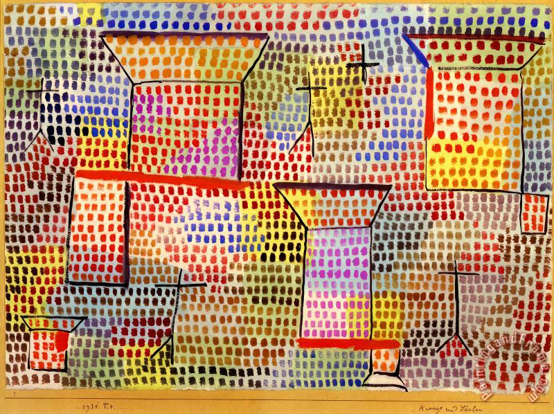 Paul Klee Kreuze Und Saulen Art Print