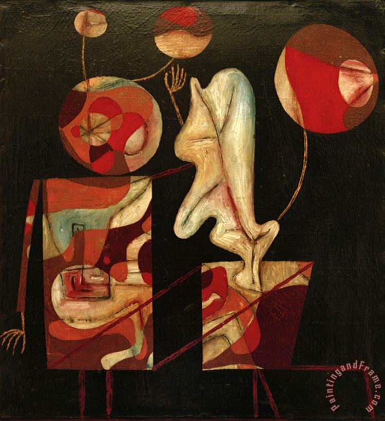 Paul Klee Marionetten Bunt Auf Schwarz Marionettes Colour on Black 1930 Art Painting