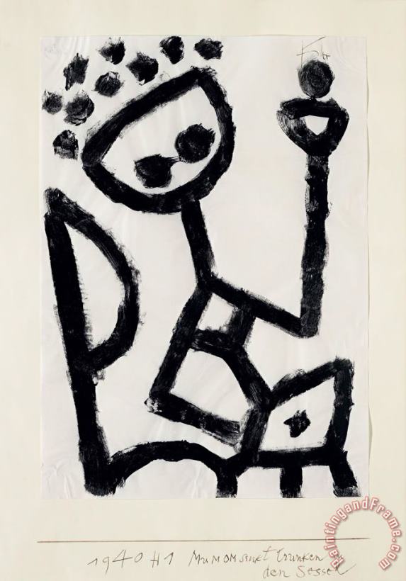 Mumon Drunk Falls Into The Chair 1940 painting - Paul Klee Mumon Drunk Falls Into The Chair 1940 Art Print