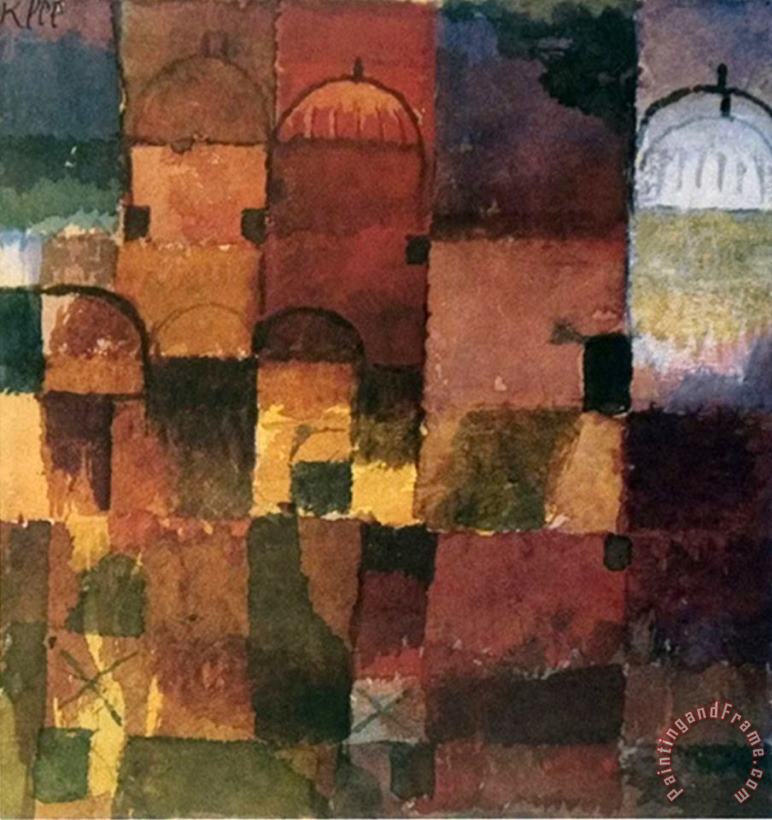 Paul Klee Rote Und Weibse Kuppeln C 1914 Art Print