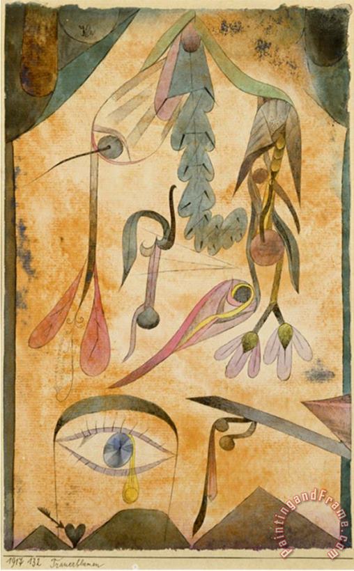 Paul Klee Trauerblumen 1917 Art Print