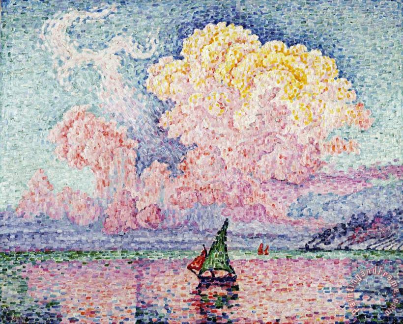 Paul Signac Pink Clouds, Antibes Art Painting