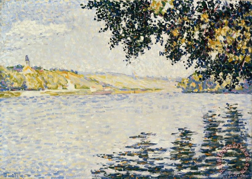 Paul Signac View of The Seine at Herblay Art Painting