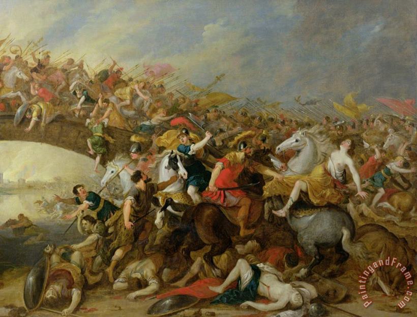 The Battle between the Amazons and the Greeks painting - Pauwel Casteels The Battle between the Amazons and the Greeks Art Print