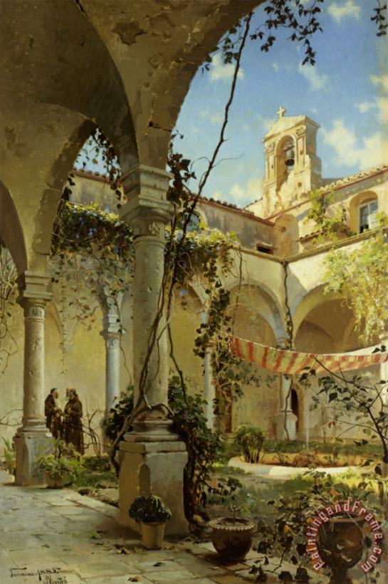 Peder Mork Monsted The Cloister, Taormina Art Painting