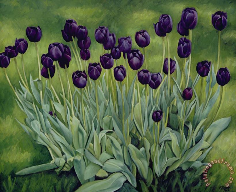 Black Tulips painting - Peter Breeden Black Tulips Art Print