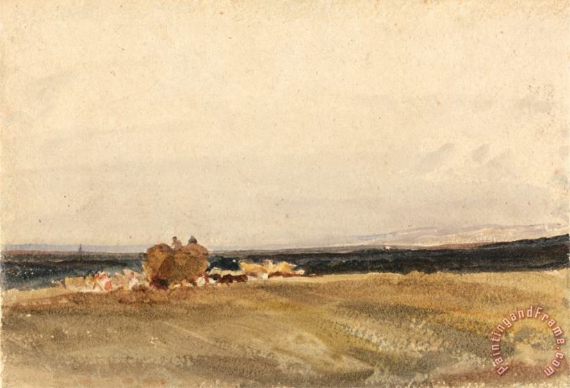 A Haywagon in an Open Landscape painting - Peter de Wint A Haywagon in an Open Landscape Art Print