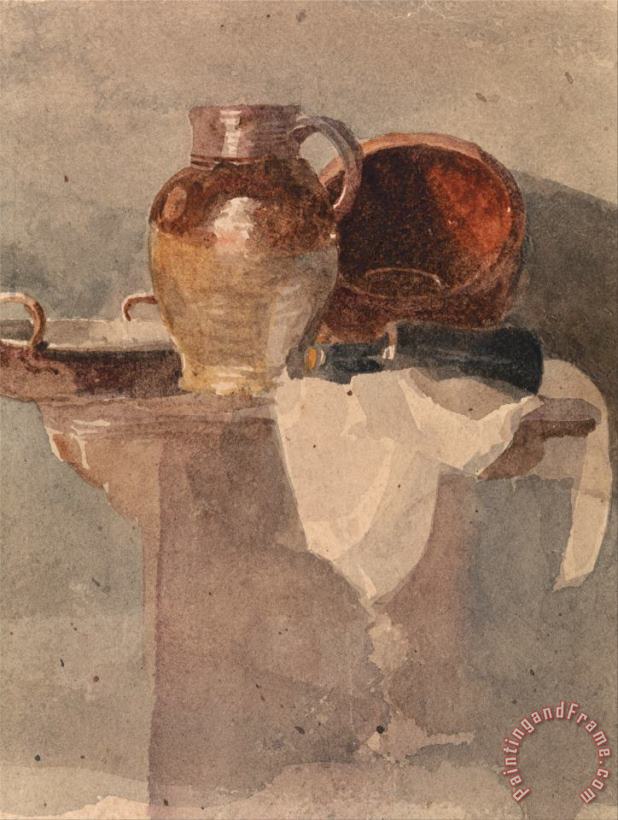 Peter de Wint Still Life with a Jug And Copper Pan Art Painting