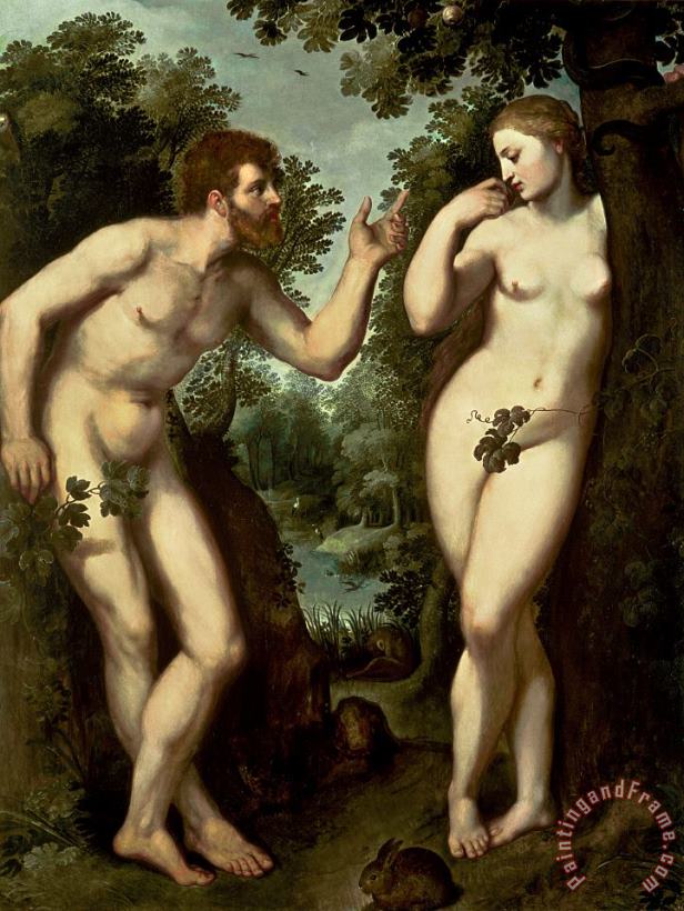 Adam and Eve painting - Peter Paul Rubens Adam and Eve Art Print