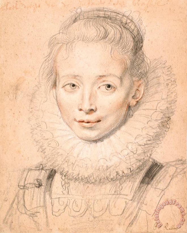 Peter Paul Rubens Rubens's Daughter Clara Serena (so Named Maid of Honor of Infanta Isabella) C. 1623 Art Painting