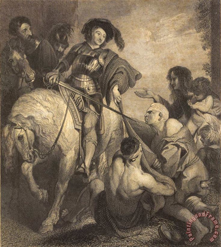 Peter Paul Rubens St. Martin Diving His Cloak Art Painting