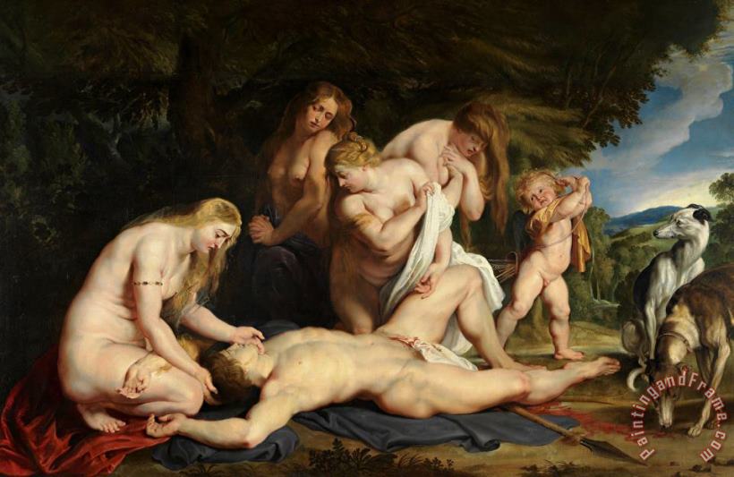 The Death of Adonis (with Venus, Cupid, And The Three Graces) painting - Peter Paul Rubens The Death of Adonis (with Venus, Cupid, And The Three Graces) Art Print
