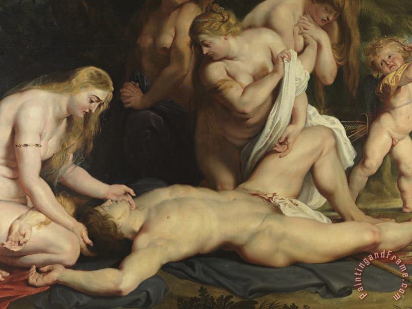 Peter Paul Rubens The Death of Adonis with Venus, Cupid, And The Three Graces, (detail) Art Print