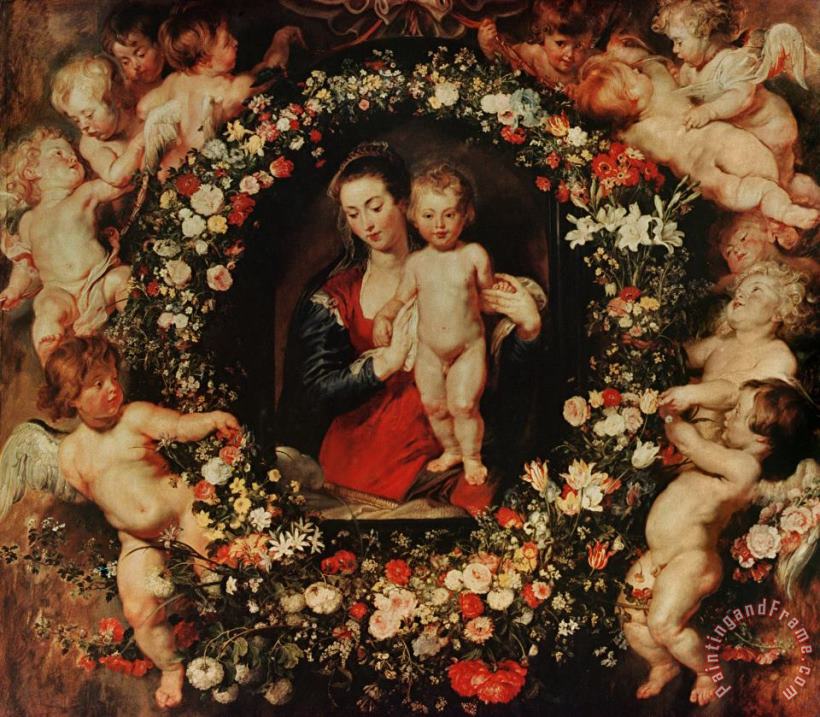 Peter Paul Rubens Virgin with a Garland of Flowers Art Painting