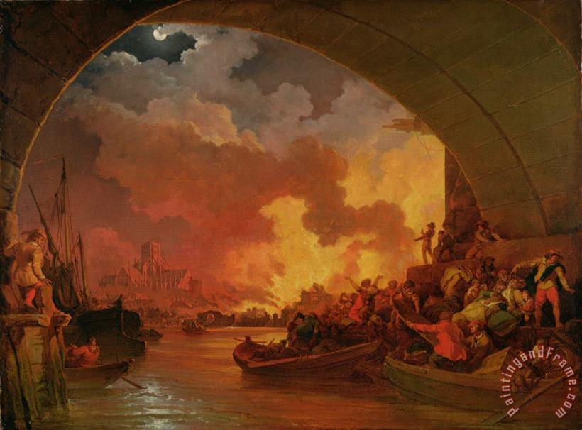 Philip James de Loutherbourg The Great Fire of London Art Print