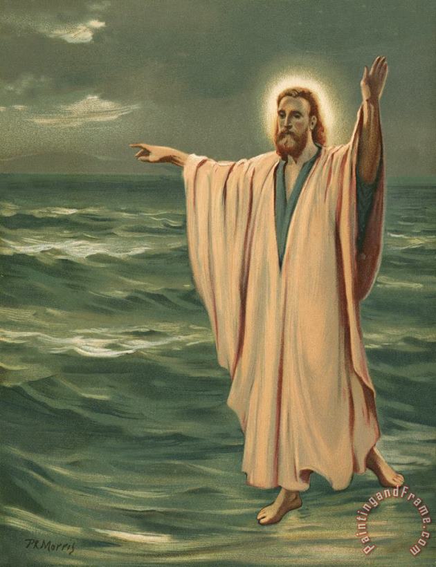 Christ walking on the sea painting - Philip Richard Morris Christ walking on the sea Art Print