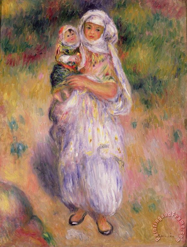 Algerian Woman and Child painting - Pierre Auguste Renoir Algerian Woman and Child Art Print